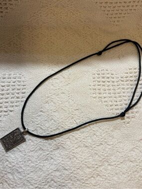 Engraved Tarot Card Pendant Necklace on Black Cord